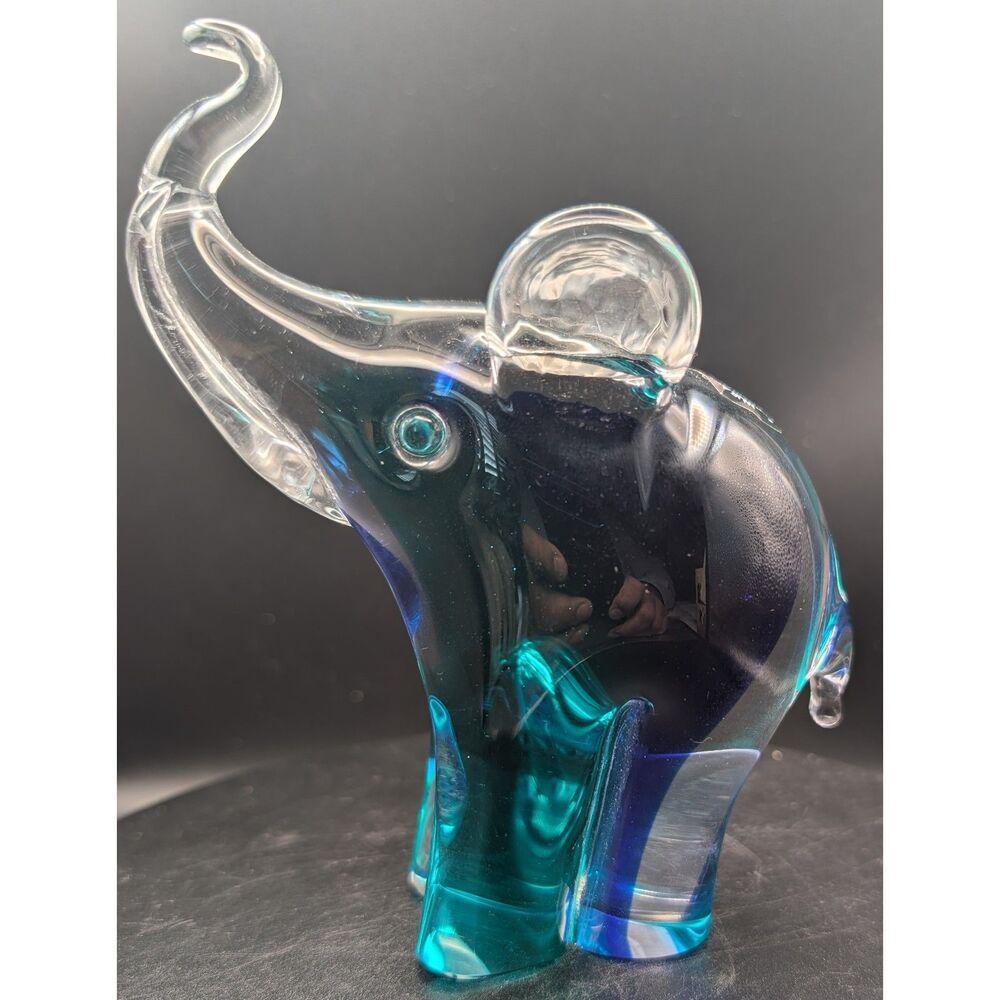 V. Nason & Co Murano Glass Elephant • Blue/Crystal • 5.5x5 in • Italy • UMM Find - Picture 3 of 5